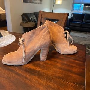 See by Chloe suede booties tan